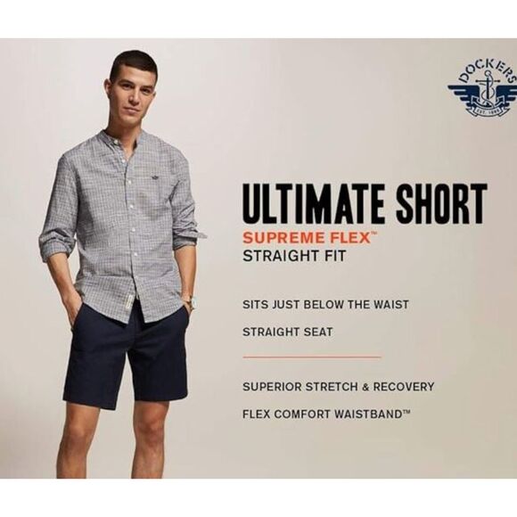 NEW Dockers Ultimate Short Supreme Flex Big & Tall Navy Size 54 Stretch - Picture 5 of 6